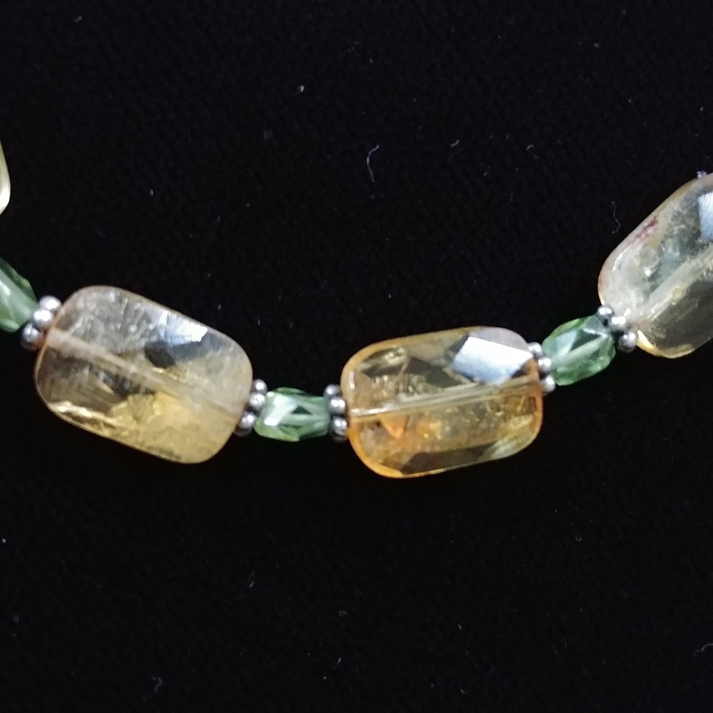 Genuine citrine and peridot bracelet